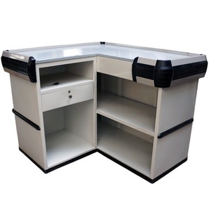 Acier inoxydable d'équipement de <span class=keywords><strong>comptoir</strong></span> de caisse de caisse de coin de caissier de supermarché de dépanneur de Leke - Product Image 2