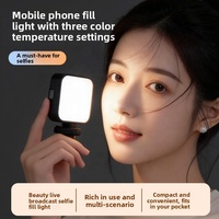 Mini Lampe Portable Rechargeable pour Selfie, Lumière de Poche pour Téléphone Portable, Éclairage de Studio pour Vlog, Couleurs Réglables