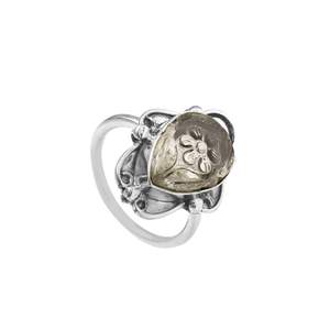 Bague sculptée en améthyste verte en argent Sterling 925 pour femme vermeil d'éternité Boho cadeau d'anniversaire cadeau parfait - Product Image 2