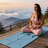 Tapis de Pilates professionnel en caoutchouc naturel PU, 5 mm d'épaisseur, système d'alignement, robuste, antidérapant, imperméable, pliable, pour exercices