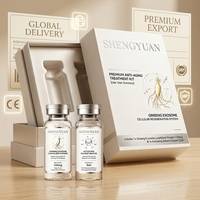 Ensemble de poudre lyophilisée d'exosomes de ginseng fermenté personnalisé, sérum facial éclaircissant et améliorant le collagène, anti-rides, vente en gros