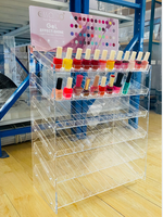 Présentoir à vernis gel en acrylique transparent à 6 niveaux, personnalisé par l'usine Yiwu Weihai