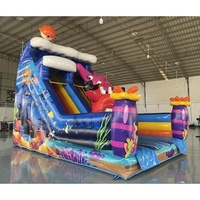 Toboggan aquatique gonflable de jungle pas cher pour l'extérieur avec piscine, toboggan de parc aquatique en vente directe d'usine