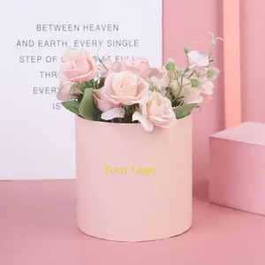 Özel Logo baskılı karton yuvarlak çiçek kağit kutu silindir tüp ambalaj kutusu çay
