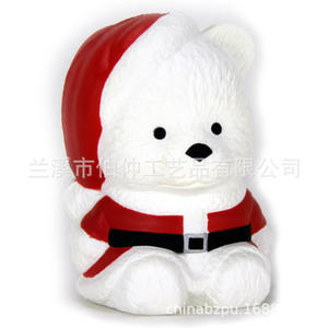 Jouet de Noël pour chien en plastique souple et rebondissant, jouet couineur pour animaux de compagnie, blanc BZ1122 - Product Image 4