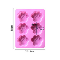 Moule en silicone en forme de patte pour savon, bougie, résine et cire