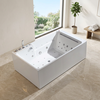 Baignoire moderne en acrylique Whirlpool avec fonction massage, spa pour 2 personnes, autoportante, pour salle de bain et hôtel/appartement, certifiée CE