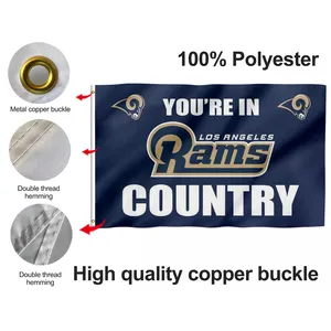 Cờ Rams Los Angeles Sản Phẩm Khuyến Mại NFL 3X5 Ft 100% Polyester Super Bowl Cờ Rams Los Angeles Tùy Chỉnh