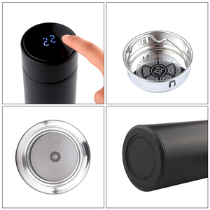 Double Wall <b>Thermo</b> Designer Time Marker Reminder With Led Temperature Display Vaccum Flask Stainless Steel Smart Water Bottle - Product Image 4