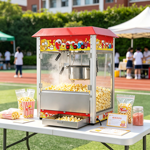 Máquina de Palomitas de Maíz Eléctrica Automática de Grado Comercial, Directo de Fábrica, Acero Inoxidable, Fácil Operación, Alta Productividad - Product Image 1