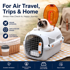 Transportín de Plástico para Mascotas, Jaula Transpirable para Perros y Gatos, Caja de Viaje Portátil, Transportín Manos Libres para Coche y Exteriores - Product Image 5
