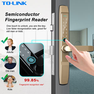 Tolink 지능형 전기 RFID 카드 코드 핑거 프린트 골드 방수 야외 게이트 Tuya Ttlock 슬림 알루미늄 도어록 - Product Image 3