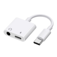 Adaptateur audio 2-en-1 USB-C vers jack 3,5 mm, convertisseur de câble, adaptateur pour écouteurs Type-C, câble auxiliaire de charge 3,5 mm