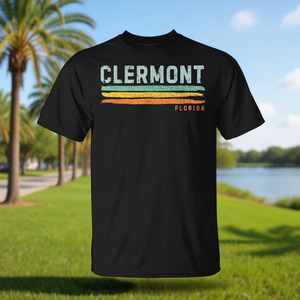 Camiseta <span class=keywords><strong>Clermont</strong></span> Florida Vintage Stripes unisex para adultos, cuello redondo, manga corta - Product Image 3
