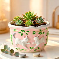 Moule en silicone 3D de haute qualité pour chats et chiens, moule en plâtre DIY pour pot de plantes succulentes, décoration artisanale pour la maison
