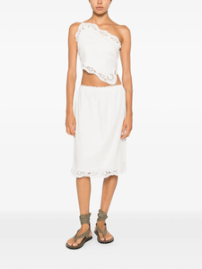 Camisola Blanca Asimétrica con Lazo para Mujer, Estilo Boho, para la Playa, Elegante, para Vacaciones de Verano, Venta al Por Mayor - Product Image 2