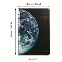 Carnet 3D Relief Terrestre avec Pages Colorées NAA05 – Couverture Créative Lune & Texture Fraîche pour Écriture Créative & Journalisation