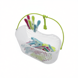 Panier à pinces à linge BRSTENMANN, 21 pièces, avec crochet pour le rangement du linge - Product Image 2