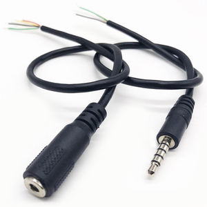5极3.5毫米插孔音频线至开口端3.5毫米公Trrrs母插头28awg 5芯铝箔屏蔽0.3米音频辅助电缆 - Product Image 1