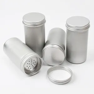 Frasco de alumínio redondo 80ml, latas de creme cosmético para temperos, latinhas de metal, caixa de polimento de sapatos redonda para embalagem