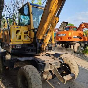 Mini excavadora usada de alta calidad HYUNDAI60W Origen de Corea Precio barato 6ton Excavadora de ruedas hidráulica Motor Yanmar Yuken Hidráulico - Product Image 4