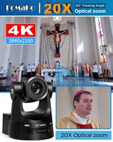 Cámara PTZ FoMaKo 4K 60fps NDI con Zoom Óptico 20x KC608N, Controlador para Educación y Transmisión Profesional (K600Nx4+KC608N+KC602)