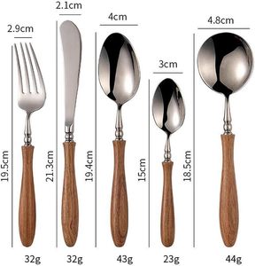 Modern <b>Plastic</b> Handle <b>Mirror</b> Polish Stainless Steel Flatware Set - Product Image 5