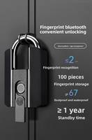 Serrure intelligente biométrique USB, contrôle par application TTlock, commodité sans clé, cadenas à empreintes digitales, alliage carré enduit de poudre, étanche IP67