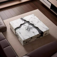 Table basse en pierre frittée durable et personnalisable de luxe avec un design moderne pour la décoration d'hôtel et de salon
