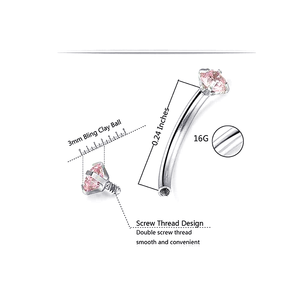 Anillo <span class=keywords><strong>de</strong></span> Ceja Falso <span class=keywords><strong>de</strong></span> Acero Inoxidable <span class=keywords><strong>de</strong></span> 16G, Anillo <span class=keywords><strong>de</strong></span> Labio, Joyería para Piercing Corporal - Product Image 4
