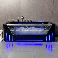 Fabrication d'une baignoire à remous de couleur personnalisée baignoire whirlppol baignoire de massage en hydrothérapie avec oreiller et cascades