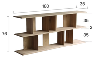 Console de présentation ouverte en chêne massif sur mesure, séparateur de pièce pour boutique de détail