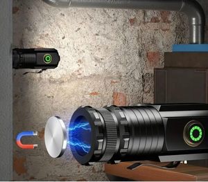 600 Lumen LED Tactical Flashlight Aluminum Alloy Adjustable Beam IPX4 Waterproof Type-<b>C</b> <b>USB</b> Charging 4 Modes 1000M+ Beam Sealed - Product Image 4