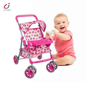 Cadeaux pour filles, jeu de simulation de <span class=keywords><strong>maison</strong></span>, poussette <span class=keywords><strong>pliable</strong></span> en fer, ensemble de poussette pour poupée bébé - Product Image 3
