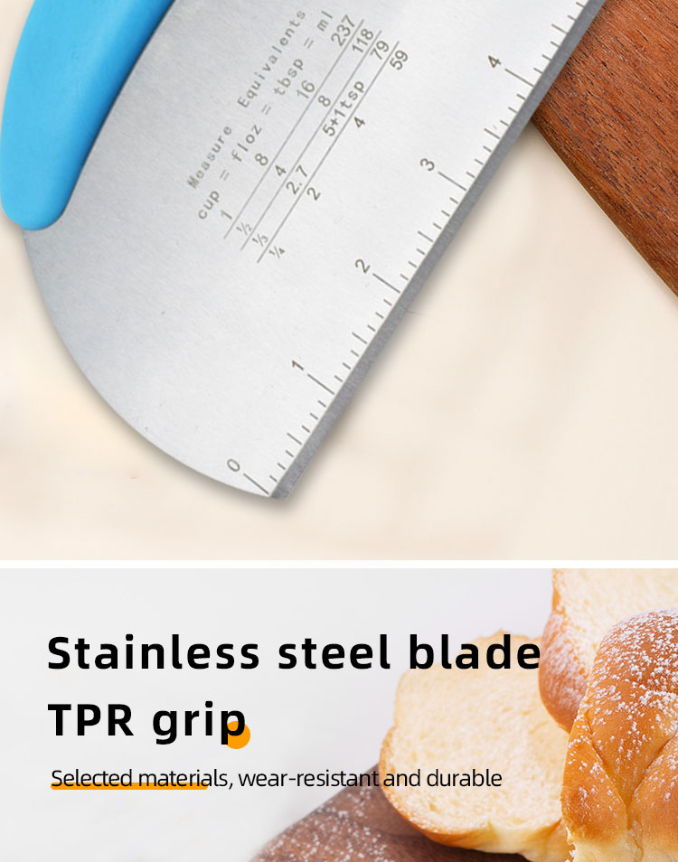 Stainless steel Pastry Dough cutter chopper scraper with Ruler kitchen baking tools Dough Bench Scraper