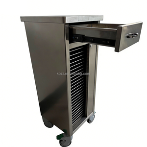 Carrito para Historiales Médicos con Cerradura, Acero Inoxidable 304, 25 Ranuras, Superficie de Trabajo Ancha, Ruedas Silenciosas, Modelo KZ-A170 - Product Image 3