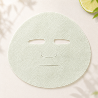 Masque facial en tissu de fibres végétales colorées biodégradables Y319 Green Lemon, enrichi en vitamines, antioxydant et blanchissant, pour le soin de la peau.