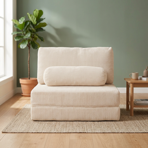 Foldable Modular Rectangle <b>Play</b> Couch Cotton Ribbed Fabric-Eco-friendly Durable Expandable Bedroom <b>Sofa</b> Wholesale - Product Image 2