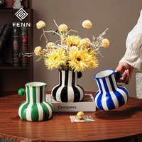 Vases décoratifs en céramique FENN, style minimaliste moderne, peints à la main, accessoires de poterie pour hôtel et maison, vase à fleurs