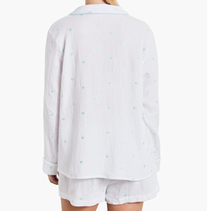 Set in due pezzi <span class=keywords><strong>pigiama</strong></span> con motivo a cuore di Natale da donna Set a maniche lunghe con elastico in vita Shorts abbigliamento da notte da donna in cotone - Product Image 6