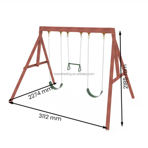 Balançoire de jardin réglable de 1,8 mètre de long avec planche incurvée, durable, pour parc, école, cour, jardin, aire de jeux - Product Image 2