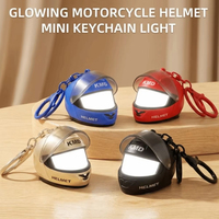 Porte-clés Casque Lumineux Personnalisé en Gros, Pendentif Portable Disponible, Porte-clés Casque Moto LED, Cadeaux Promotionnels Créatifs