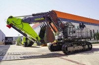 Excavadora de cadenas ZE1250G de 116 toneladas y 7.1-10m³ de capacidad de cazo, 567kW, con cazo reforzado y martillo rompedor