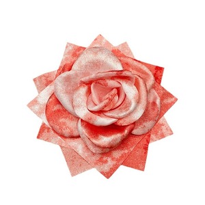 Flor de tela rosa hecha a mano de 8.5cm para boda, broche DIY para decoración de zapatos, sombreros y ropa. - Product Image 5