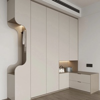 Armoire de chambre à coucher en bois massif de chêne, MDF et verre, personnalisable, résistante à l'humidité, système de rangement, en promotion