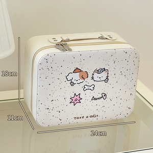 Schattig handzaam etui met spiegel, grote capaciteit, luxe uitstraling, draagbaar voor reisverpakkingen en opslag van huidverzorgingsproducten - Product Image 5
