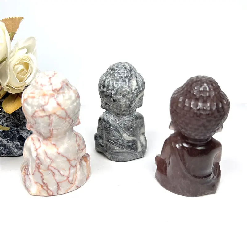 Großhandel gemischte Kristalls tein handgemachte Skulptur Buddha Statuen Heil kristall zum Verkauf