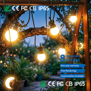 Guirlande lumineuse extérieure en cuivre Hometown <span class=keywords><strong>Evolution</strong></span> 100 pieds, noire, G50, pour patio, café, fête, éclairage de Noël - Product Image 1