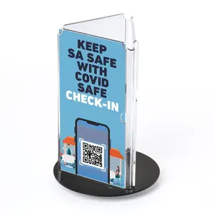 Free design A4 A5 desktop logo display stand acrylic sign holder table talker for menu and information displays