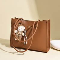 Sac fourre-tout minimaliste pour femme en cuir PU imperméable, grande capacité, sac à bandoulière, sac de travail, sac de shopping